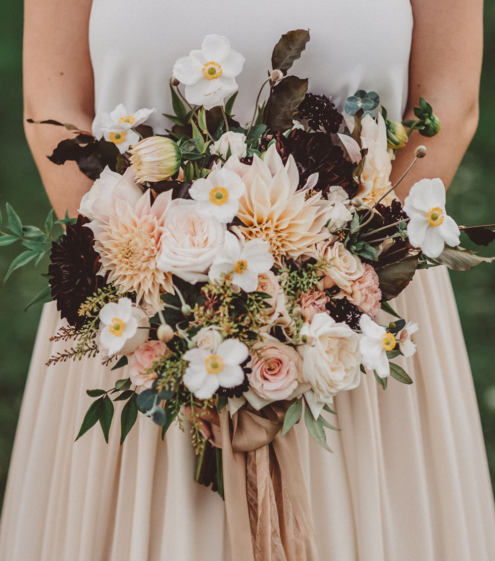 burgundy and blush bouquets blush bridesmaid dresses